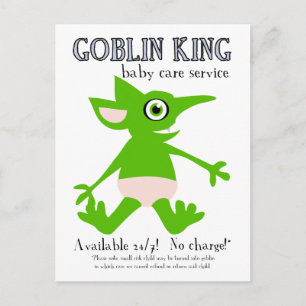 Cartão Postal Goblin King Baby Care Service
