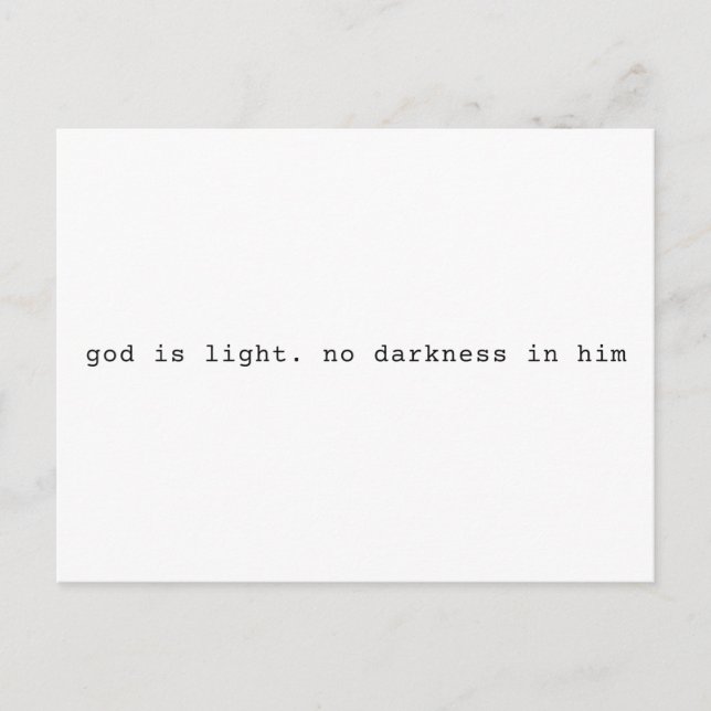 Cartão Postal God is Light Scripture Postcard (Frente)