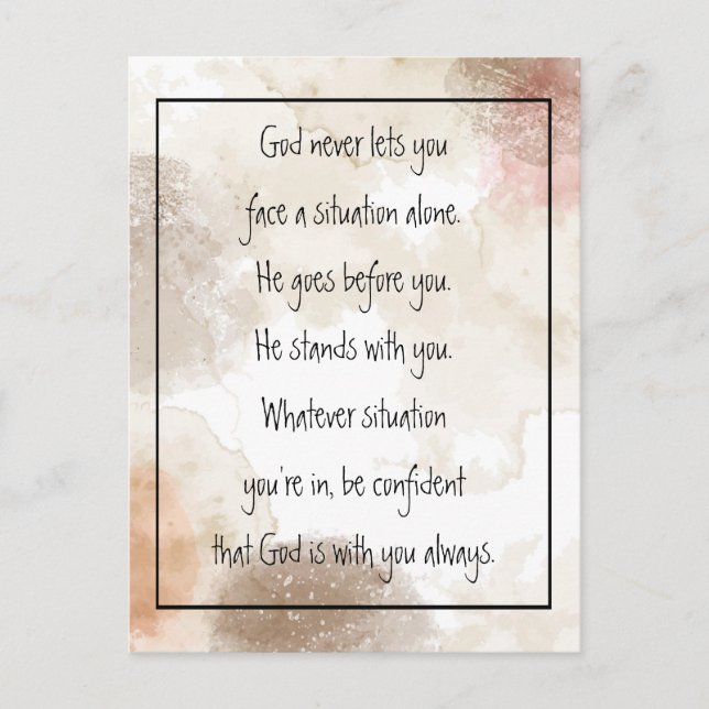 Cartão Postal God With You Always Never Alone Inspirational   Po (Frente)