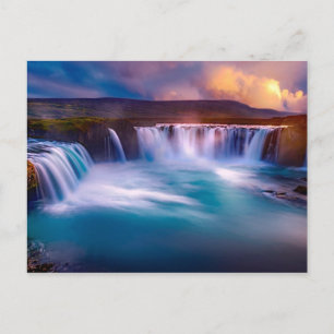 Cartão Postal Godafoss, Islândia Waterfall