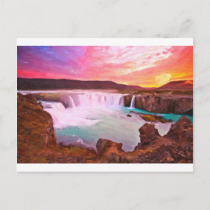 Cartão Postal Godafoss, Norte da Islândia 3 arte