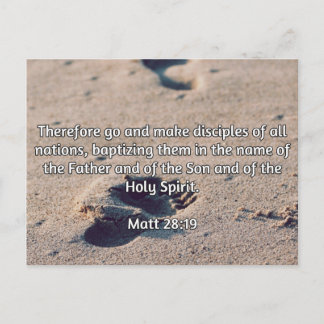 Cartão Postal Godly cita: Matt 28:19 — "Make Discíple"