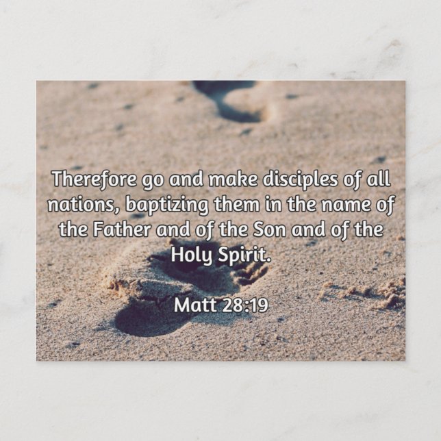 Cartão Postal Godly cita: Matt 28:19 — "Make Discíple" (Frente)