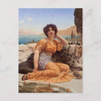 Cartão Postal Godward - Com Violetas Amarrados e Telhado de Saff