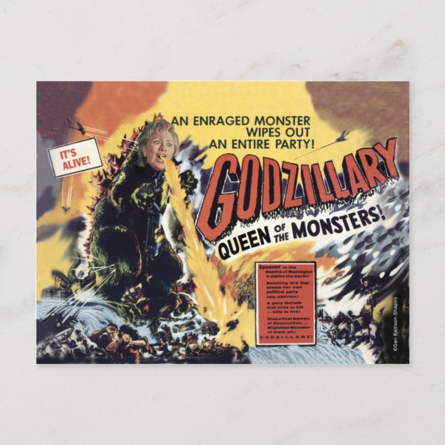 Cartão Postal Godzillary - Rainha dos Monstros (Frente)