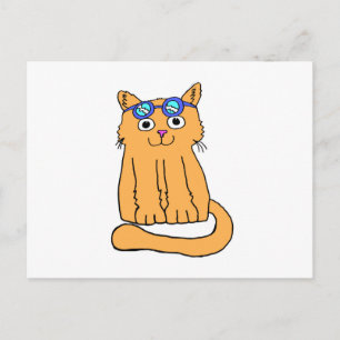 Cartão Postal Goggles Cat