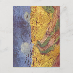 Cartão Postal Gogh, Vincent van Getreidefeld mit den Raben 1890 