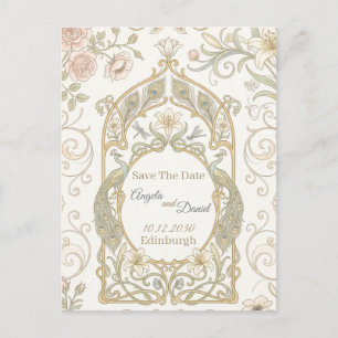 Cartão Postal Gold Barroco Save the Date