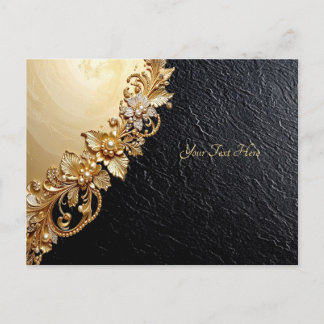 Cartão Postal Gold Floral Embellishments Postcard