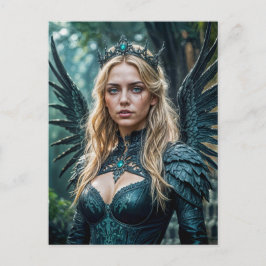 Cartão Postal Golden-Haired Angel with black Wings