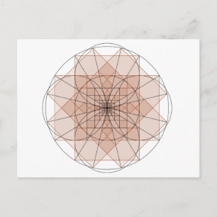 Cartão Postal golden rectangle flower
