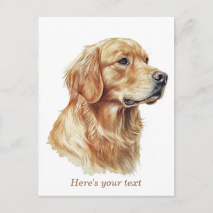 Cartão Postal Golden Retriever Minimalista Personalizado