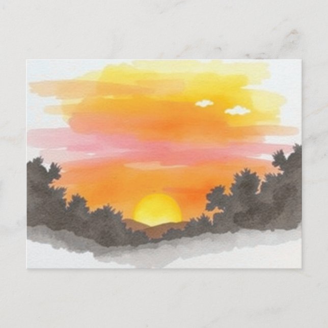 Cartão Postal Golden Sunset Horizon Scenic Postcard (Frente)