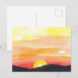 Cartão Postal Golden Sunset Horizon Scenic Postcard
