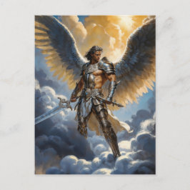Cartão Postal Golden Warrior of Heaven Archangel Michael