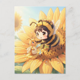 Cartão Postal Goldene Hummel im Blütentanz.7
