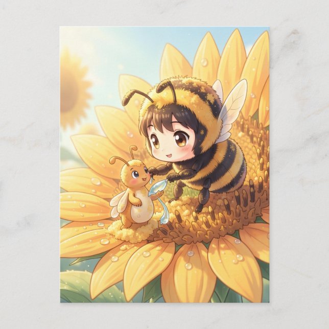 Cartão Postal Goldene Hummel im Blütentanz.7 (Frente)