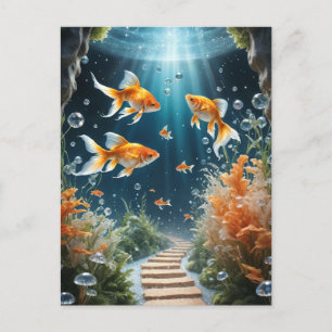 Cartão Postal Goldfish Fantasy