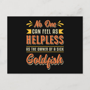 Cartão Postal Goldfish Proprietário De Um Peixe Engraçado Doente