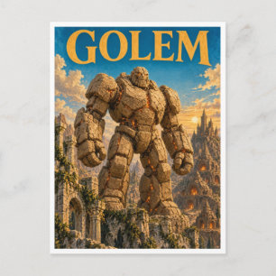 Cartão Postal Golem, Monstro de Fantasia Gótica