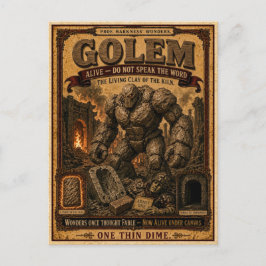 Cartão Postal Golem, Vintage Circus Monster