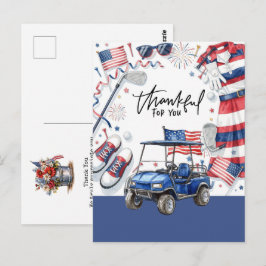 Cartão Postal Golf 4 de Julho Dia da Independência com Churrasco