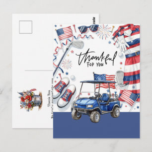 Cartão Postal Golf 4 de Julho Dia da Independência com Churrasco
