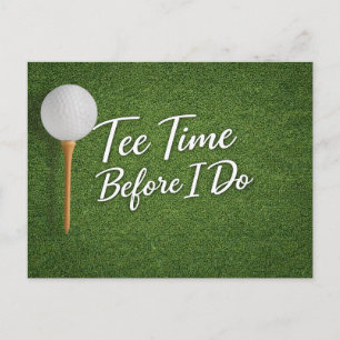 Cartão Postal Golf Bachelor temático em grama verde