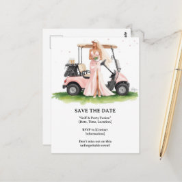 Cartão Postal Golf  Bachelorette woman golfer is golfing 