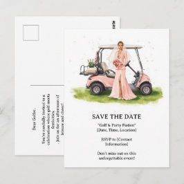 Cartão Postal Golf  Bachelorette woman golfer is golfing 
