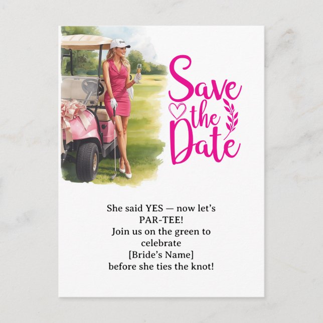 Cartão Postal Golf Bachelorette Woman Golfer Is Golfing Postcard (Frente)