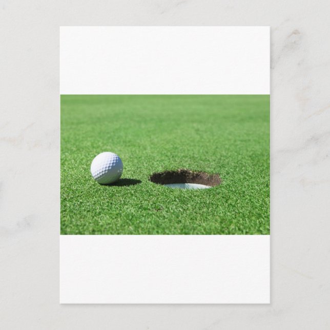 Cartão Postal Golf Ball and Hole (Frente)
