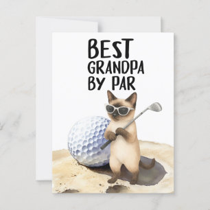 Cartão Postal Golf Cat está jogando golfe no Best Grand Pa de Pa