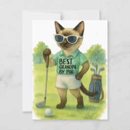 Cartão Postal Golf Cat está jogando golfe no Best Grand Pa de Pa