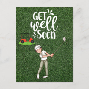 Cartão Postal Golf, fique bem logo com golfe no verde