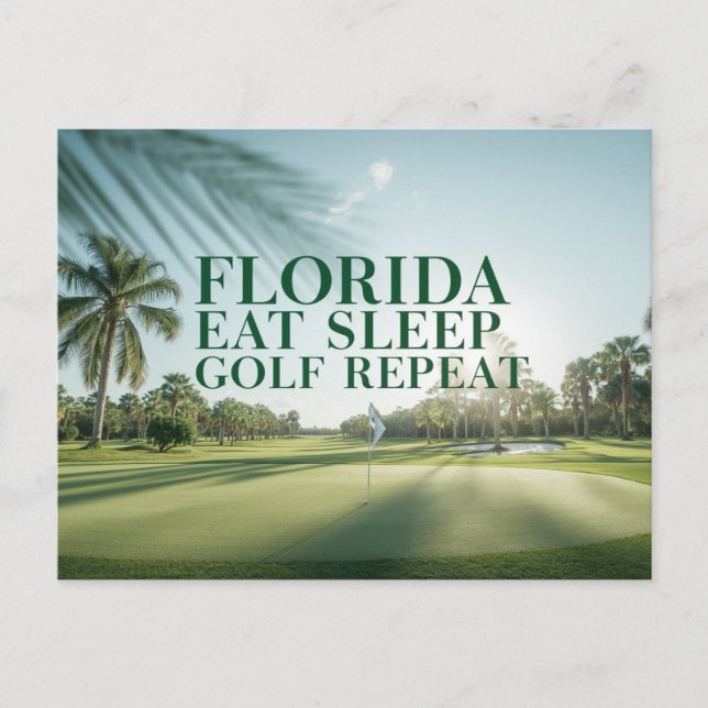 Cartão Postal Golf Florida temático com bola no verde  (Frente)
