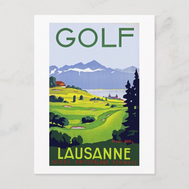 Cartão Postal Golf ~ Lausanne (Frente)