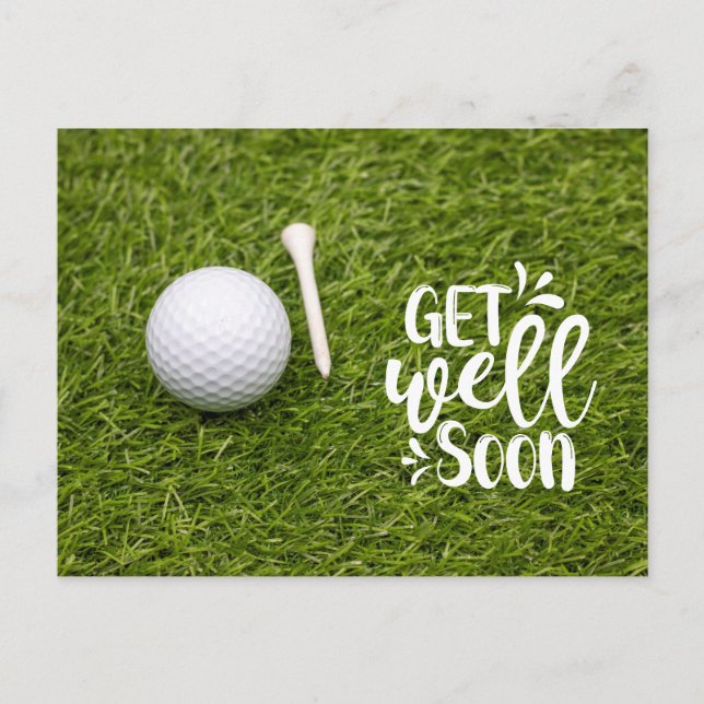 Cartão Postal Golf Melhoras logo para golfista (Frente)
