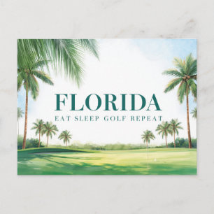 Cartão Postal Golf na Flórida com tema de bola no verde