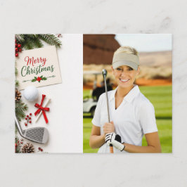 Cartão Postal Golf Natal Crie sua própria foto de golfista