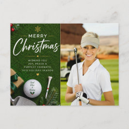 Cartão Postal Golf Natal Crie sua própria foto de golfista