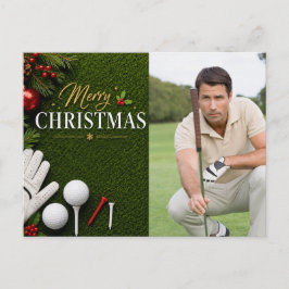 Cartão Postal Golf Natal Crie sua própria foto de golfista