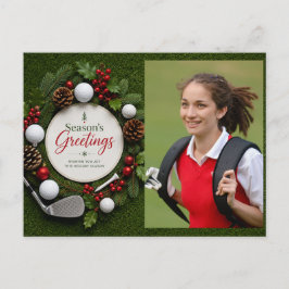 Cartão Postal Golf Natal Crie sua própria foto de golfista