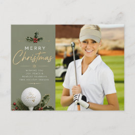 Cartão Postal Golf Natal Crie sua própria foto de golfista