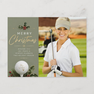 Cartão Postal Golf Natal Crie sua própria foto de golfista