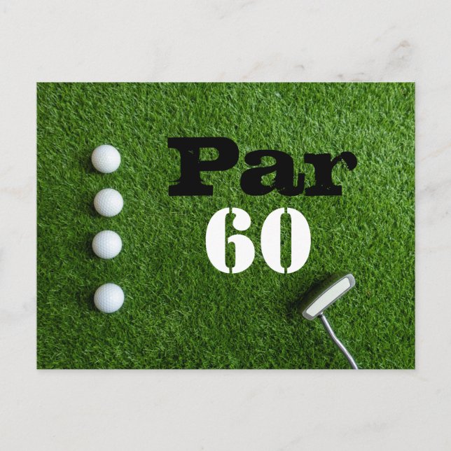 Cartão Postal Golf Par 60º aniversário de 60 anos velhos (Frente)