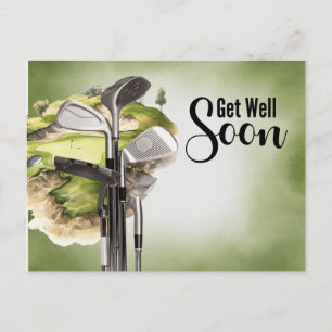 Cartão Postal Golf Recupere-se logo Golfista 