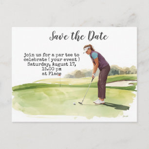 Cartão Postal Golf salvar data para torneio feminino