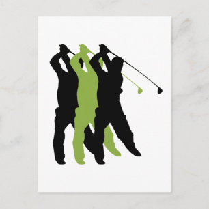 Cartão Postal Golf Silhouette