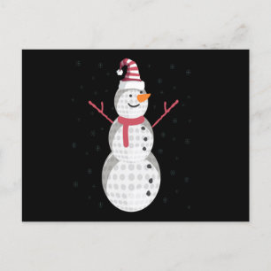 Cartão Postal Golf Snowman Natal Engraçado Presente no Ano Novo